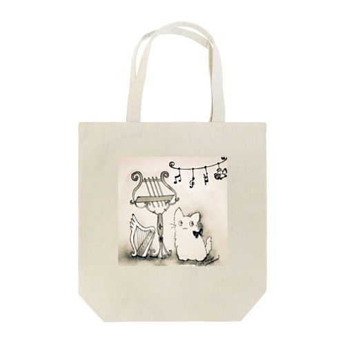 セピアな　譜面台ニャン Tote Bag