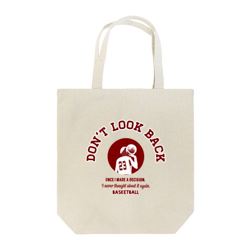 「DON'T LOOK BACK」カレッジロゴ赤系 Tote Bag