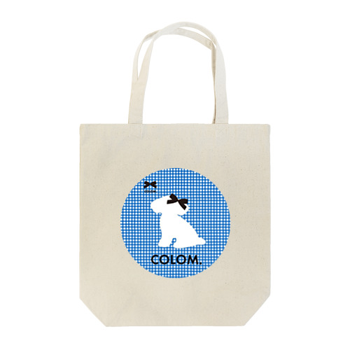 【コロ。COLOM.】青チェック！トイプードル！かわいい！人気犬DOGグッズ！ といぷーどる Tote Bag