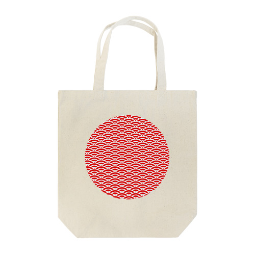 丸い青海波　赤 Tote Bag