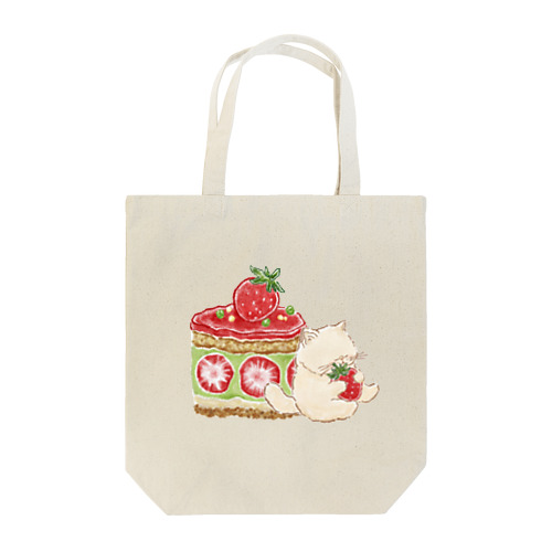 プーミーちゃんといちごとピスタチオのケーキ Tote Bag