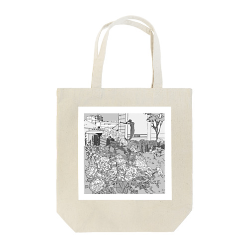 人魚像と薔薇 Tote Bag