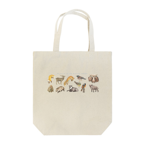 冬の山の動物たち Tote Bag