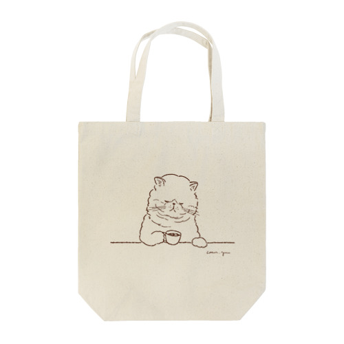 猫と珈琲（印刷インクカラー：ココアブラウン） Tote Bag
