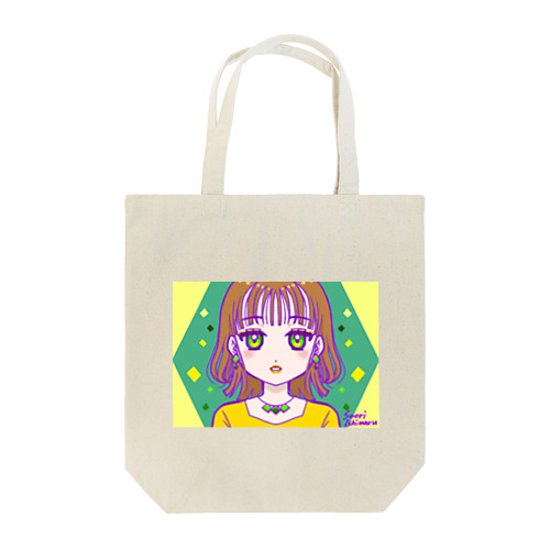 シースルーバングとゆるウェーブな女の子 Tote Bag