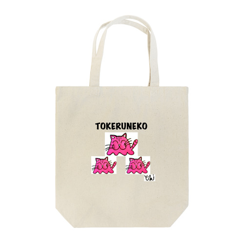 夏に溶ける猫=TOKERUNEKO ピンクバージョン Tote Bag