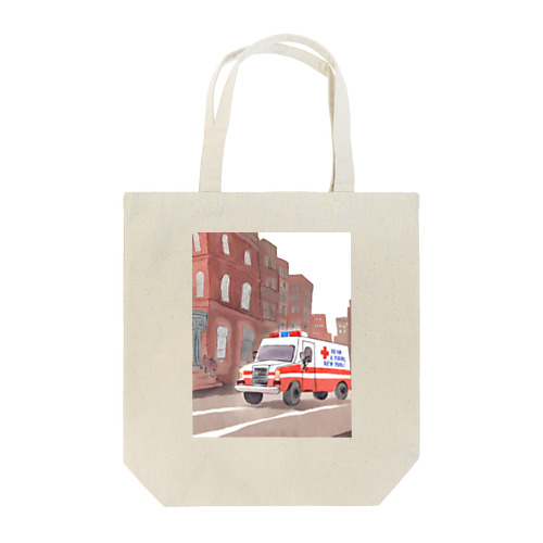 ニューヨークを走る救急車 トートバッグ