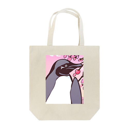 ペンギンと桜の木 Tote Bag