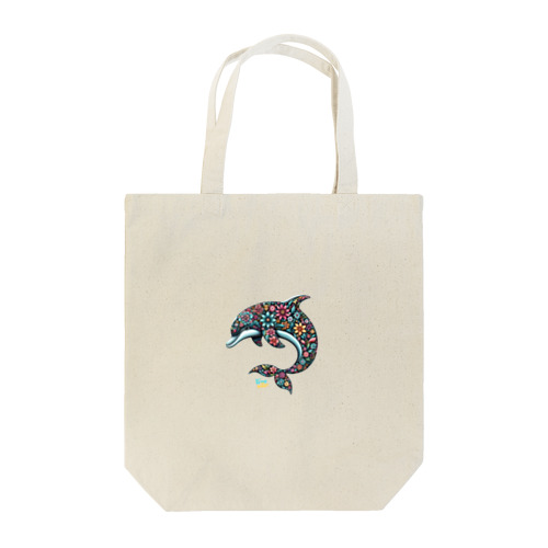 フラワードルフィン(Flower Pattern Dolphin) Tote Bag