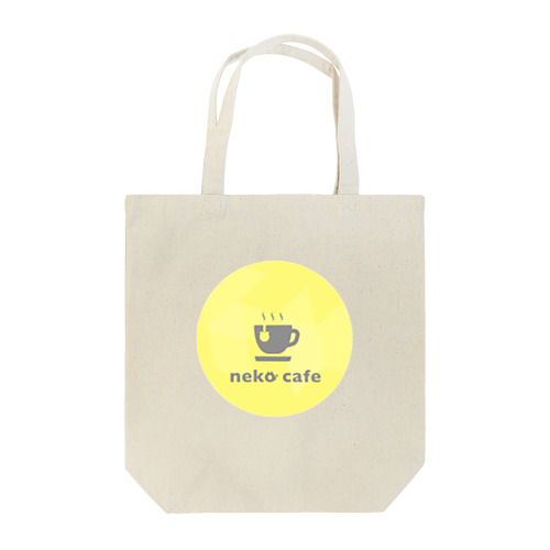neko cafe（黄色）デザインイラスト トートバッグ