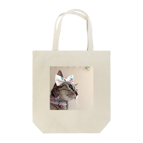 リボンを付けたキジトラ猫 Tote Bag