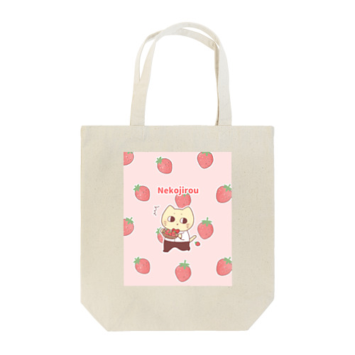 いちごとねこじろう Tote Bag