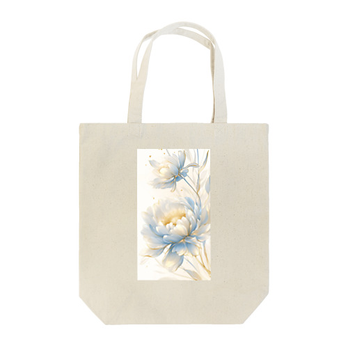 Lucky Flower Silver Blue Tote Bag