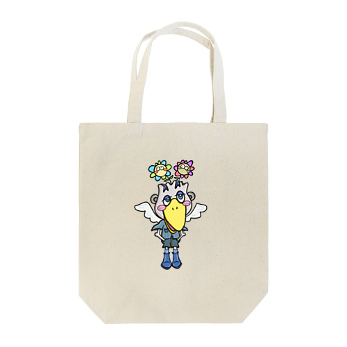 お花咲くハシビロコウ Tote Bag