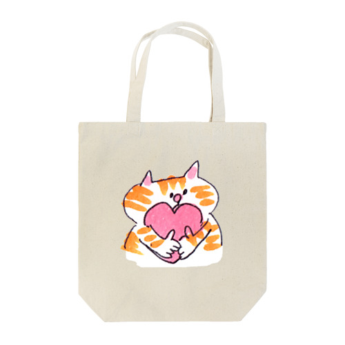 ハート抱きしめねこ Tote Bag