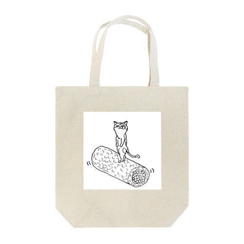 五家宝を乗りこなす猫 Tote Bag