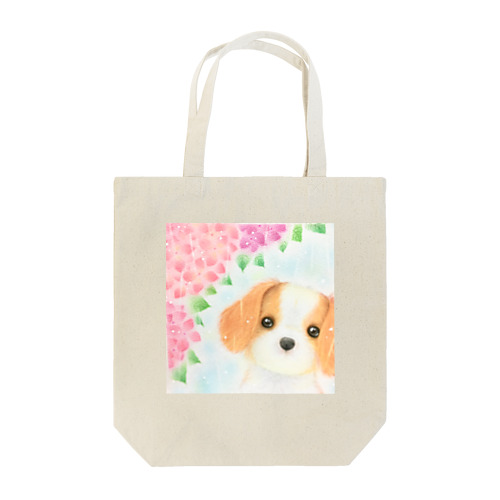 紫陽花とワンコ Tote Bag