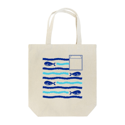 くじらボーダー Tote Bag