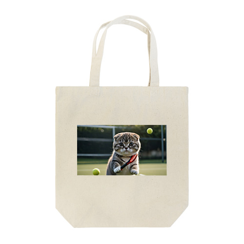 猫とテニス Tote Bag