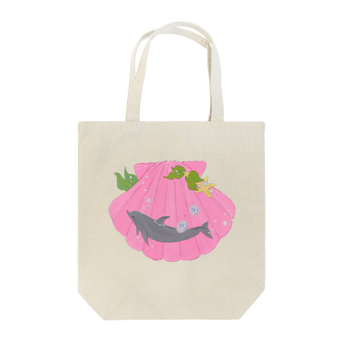 morning shell dolphin Tote Bag