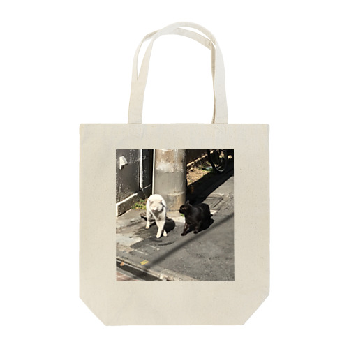 黒猫と白猫 電柱 Tote Bag