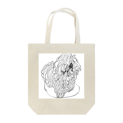 かしこいプーリー犬　3さい、立ちました。puli illustration  Tote Bag