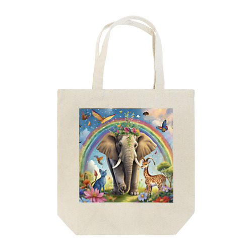 動物たちの休日🐘🌈🦋 Tote Bag