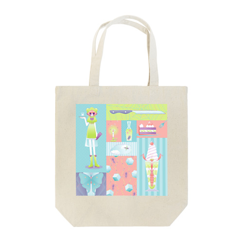 RAINY BUGS TEA PARTY Tote Bag