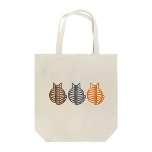 猫（3匹）の丸い背中 トートバッグ Tote Bag