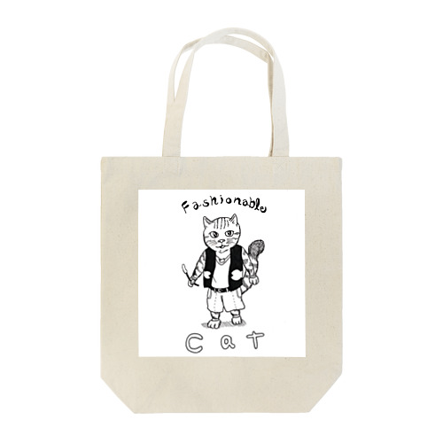 ファッショナブルキャット Tote Bag