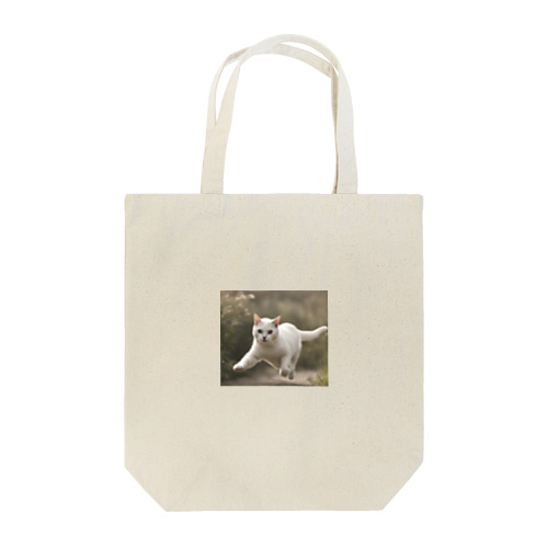 フォトプリント美形白猫 Tote Bag