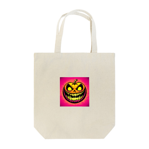 ハッピーハロウィン！怖いかぼちゃのポップアート トートバッグ