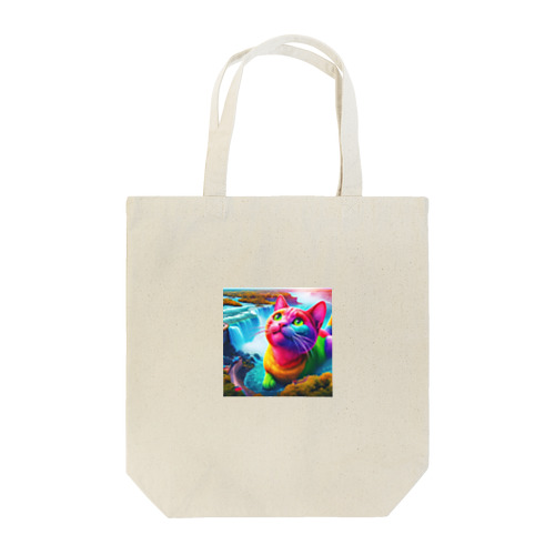 ナイアガラの滝で水浴びキャット Tote Bag