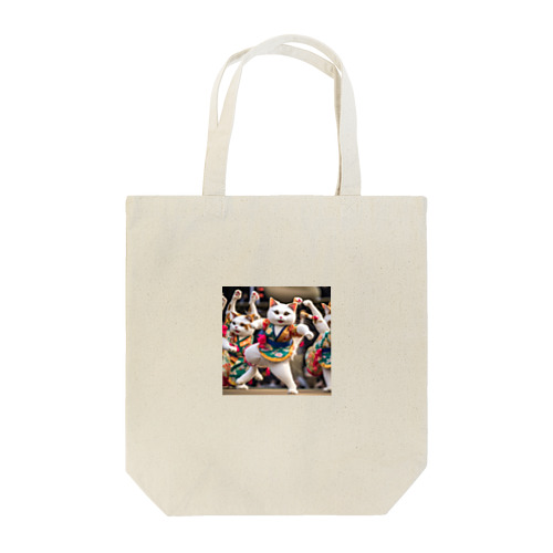 よさこい祭りで踊る猫達 Tote Bag