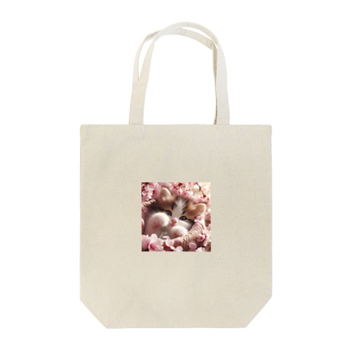 桜と子猫 Tote Bag
