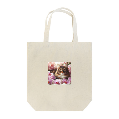 猫と胡蝶蘭 Tote Bag