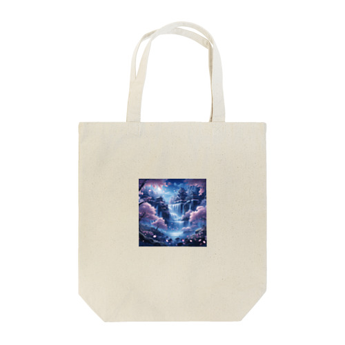 広大な滝 夜桜 Tote Bag