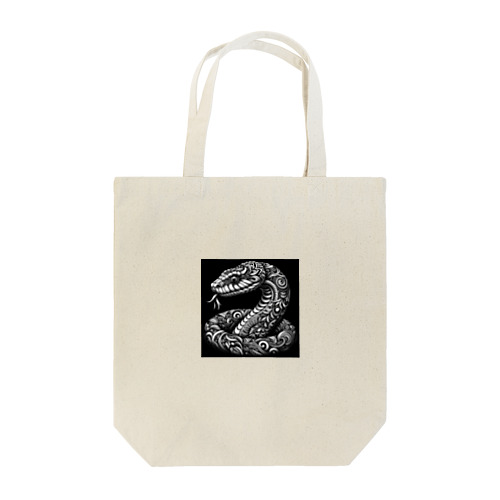 モノクロ蛇のタペストリー Tote Bag