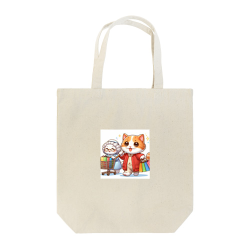 かわいい猫ちゃんと一緒にお買い物🐱💼  Tote Bag