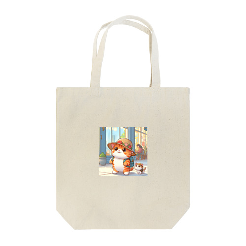 ふわふわのネコがお買い物中！ Tote Bag