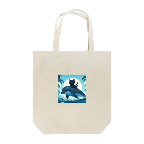 イルカにのる猫 Tote Bag