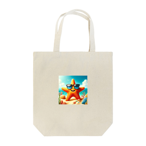 サングラスをかけた笑顔のヒトデ - 海の陽気な仲間！ Tote Bag