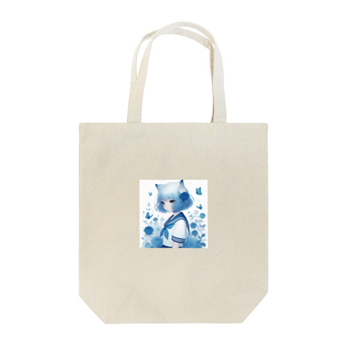 青薔薇と蝶 Tote Bag