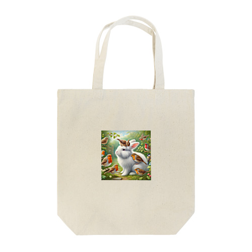 うさぎと小鳥たち④ Tote Bag