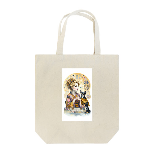 着物女性とチワワ Tote Bag