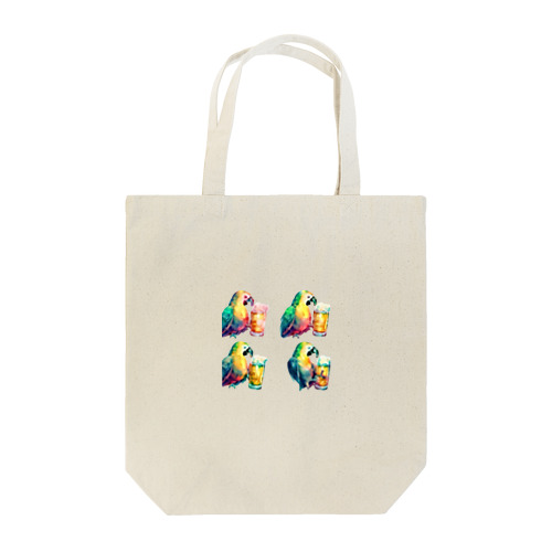 ビール好きのオウム Tote Bag