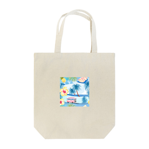 ハイビスカスとトロリー Tote Bag