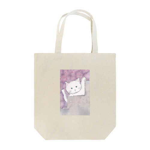 青い瞳の白猫 Tote Bag