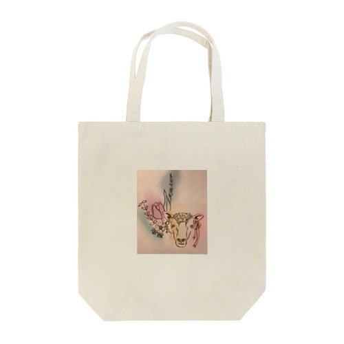 チューリップと羊とりぼんとブーケ、カラフル Tote Bag