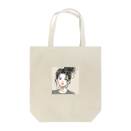 無造作ヘアの女の子 Tote Bag